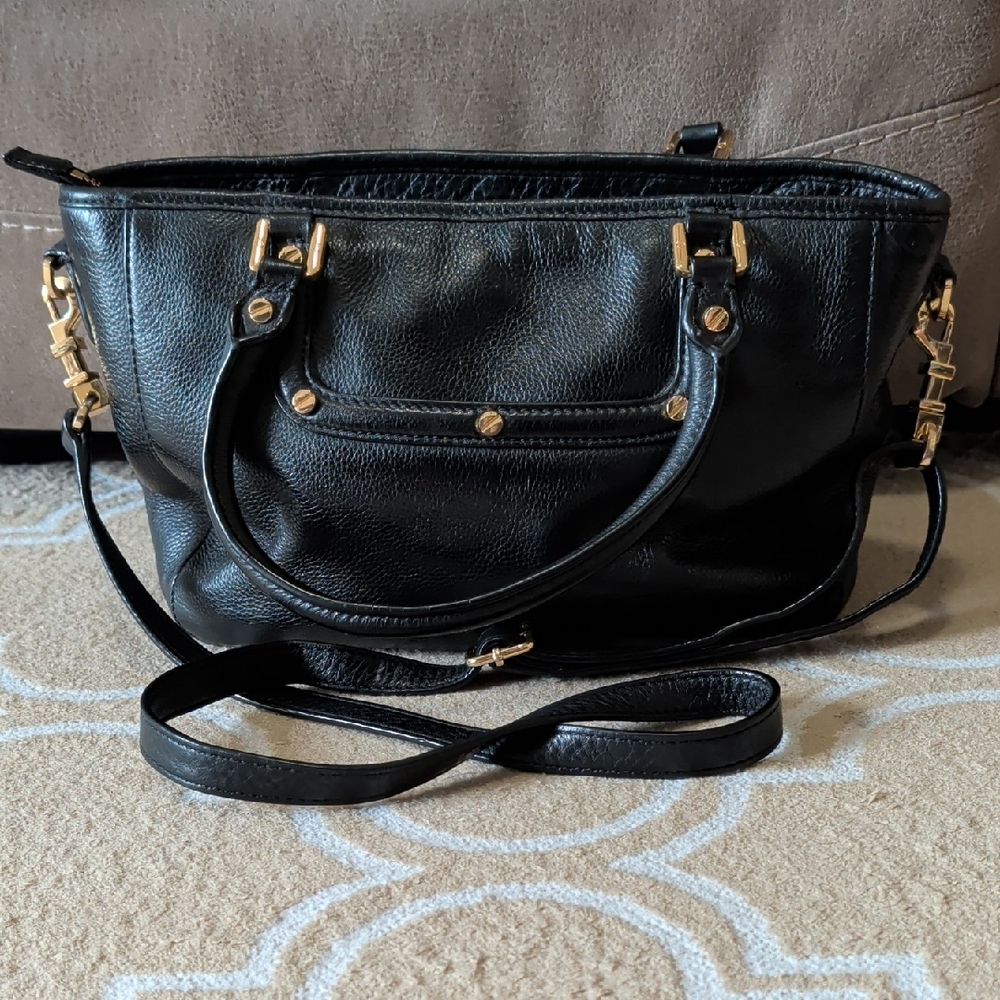 Tory Burch Mini Amanda Crossbody Black/Gold GUC - Picture 3 of 12